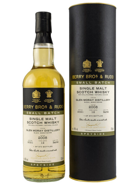 Glen Moray Small Batch - 12 Jahre - 2008/2021 - Berry Bros & Rudd - Single Malt Scotch Whisky