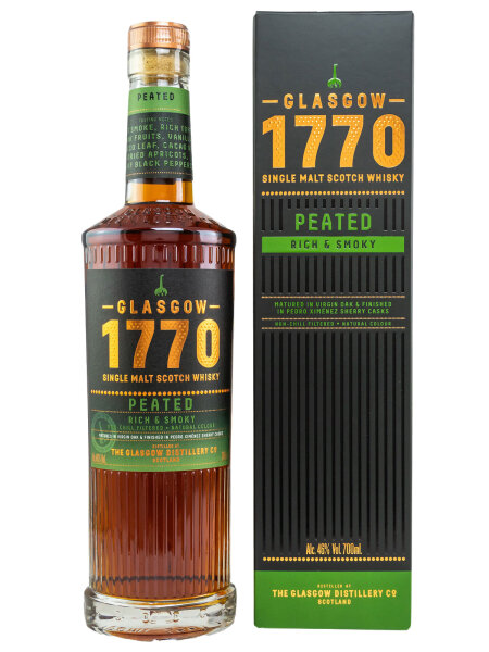 Glasgow Distillery Glasgow 1770 - Peated Rich & Smoky - Single Malt Scotch Whisky