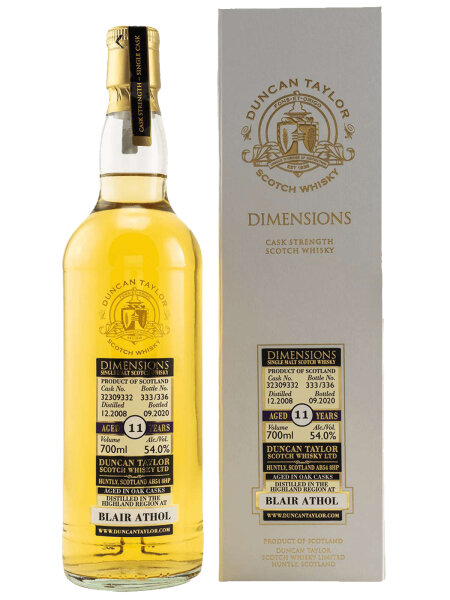 Blair Athol 11 Jahre - 2008/2020 - Dimensions - Duncan Taylor - Single Cask No. 32309332 - Single Malt Whisky