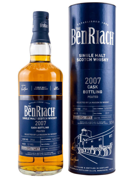 BenRiach 12 Jahre - PX Sherry Peated - 2007 - Cask No. 3946 - Single Malt Scotch Whisky