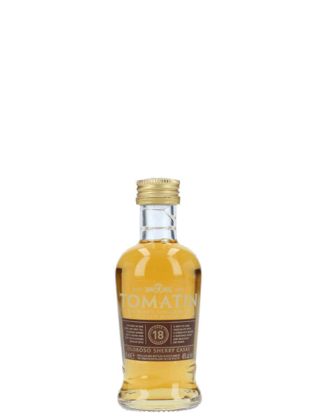 Tomatin Miniatur - 18 Jahre - Single Malt Scotch Whisky