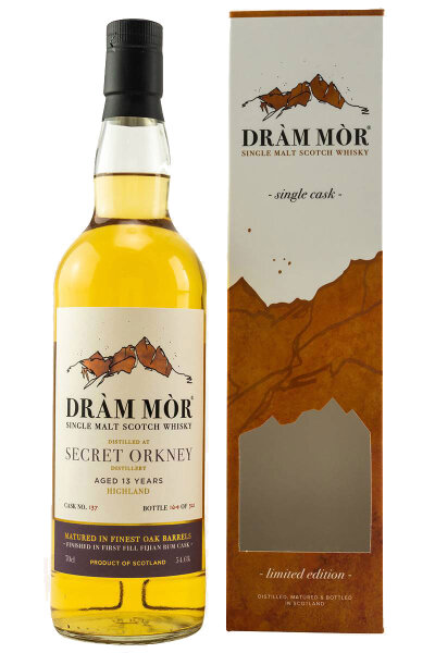 Dram Mòr Secret Orkney 13 Jahre - Fiji Rum Finish - Cask #137 - Single Malt Whisky