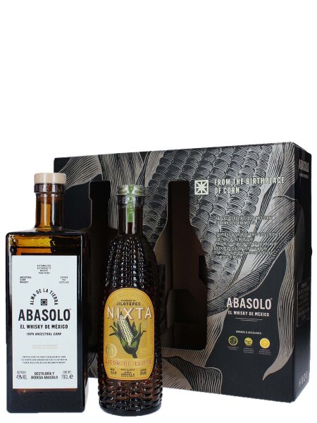 Abasolo El Whisky de México + Nixta Licor de Elote - Geschenkset aus Mexiko - Whisky + Maislikör