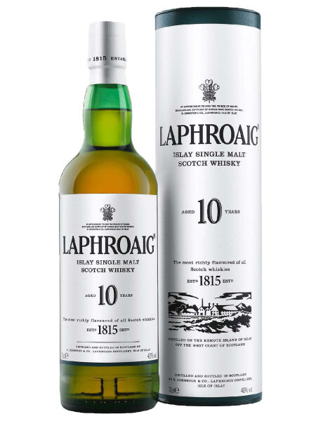Laphroaig 10 Jahre mit Tube - Islay Single Malt Scotch Whisky