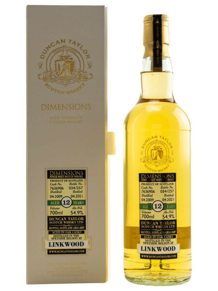 Linkwood 12 Jahre - 2009 - Dimensions - Duncan Taylor - Cask No. 7636906 - Single Malt Whisky