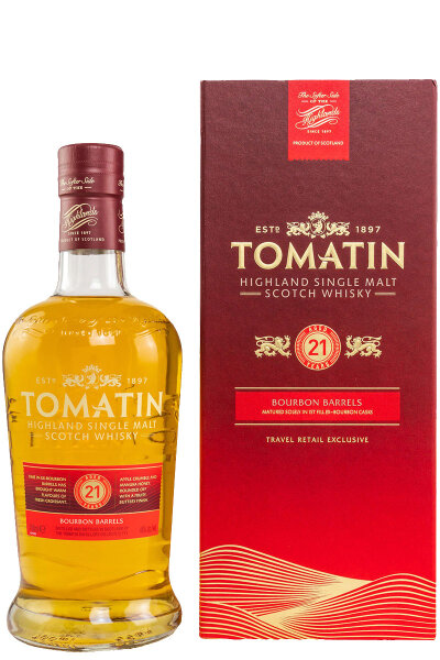 Tomatin 21 Jahre - Bourbon Barrels - Travel Retail Exclusive - Single Malt Whisky