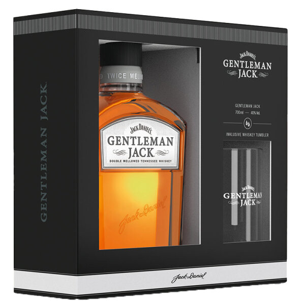 Jack Daniels Gentleman Jack - Double Mellowed - Tennessee Whiskey - Geschenkbox mit Tumbler
