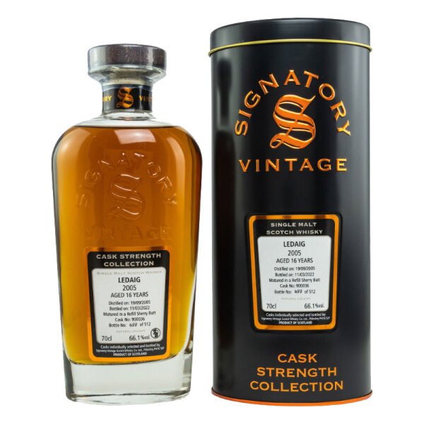 Ledaig 16 Jahre - 2005/2022 - Signatory Vintage - Cask 900036 - Single Malt Whisky