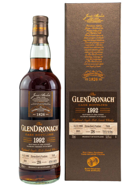 Glendronach 28 Jahre - 1992/2021 - Oloroso Sherry Puncheon - Cask No. 7418 - Single Malt Whisky