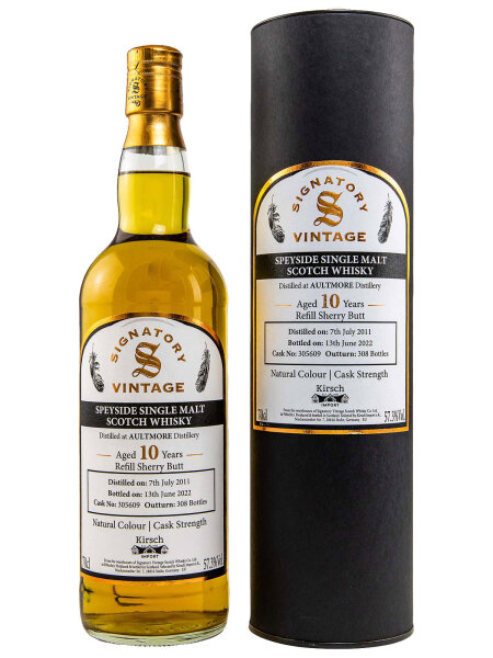 Aultmore 10 Jahre - 2011/2022 - Signatory Vintage - Cask No. 305609 - Speyside Single Malt Scotch Whisky