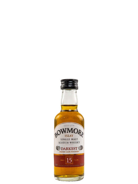 Bowmore Miniatur - 15 Jahre - Darkest - Sherry Cask Finish - Single Malt Scotch Whisky