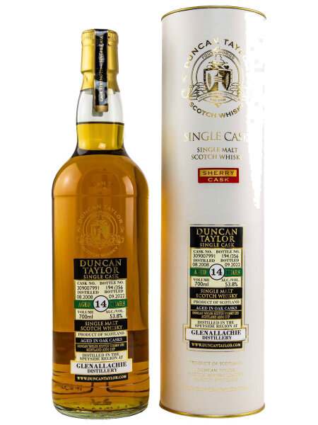 Glenallachie 14 Jahre - Duncan Taylor - Single Cask - Cask No. 309007991 - Single Malt Scotch Whisky