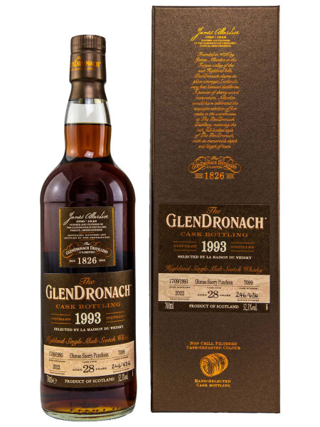 Glendronach 28 Jahre - 1993/2022 - Oloroso Sherry Puncheo - Cask No. 7099 - Single Malt Scotch Whisky
