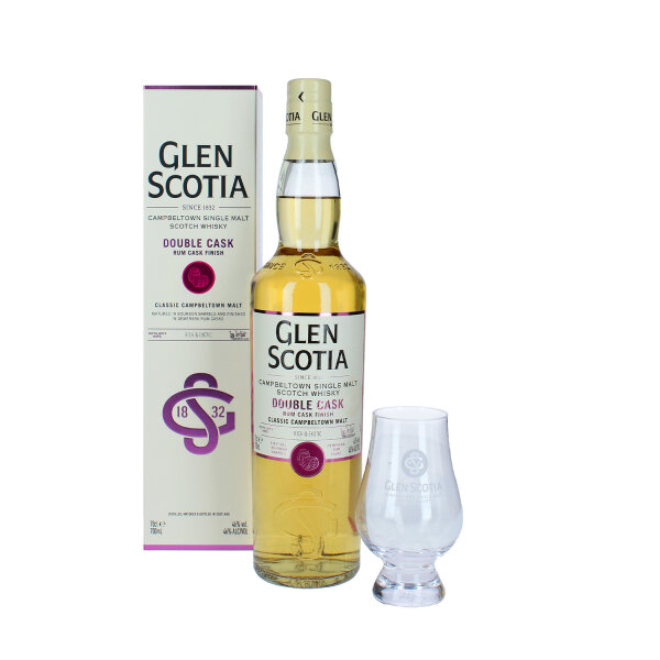 Glen Scotia - Double Cask Rum Cask Finish - mit Glen Scotia Nosingglas - Campbeltown Single Malt Scotch Whisky