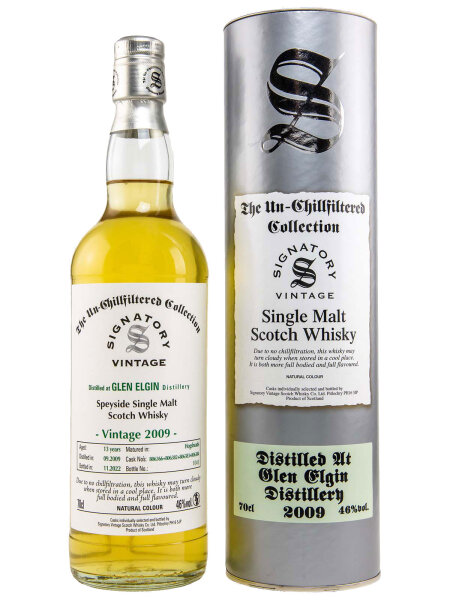 Glen Elgin Vintage 2009 - Signatory Vintage - Un-Chillfiltered Collection - Single Malt Scotch Whisky