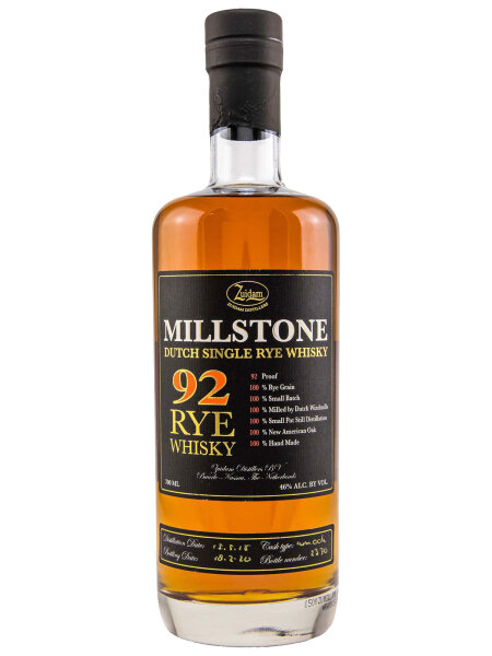 Millstone - 92 Rye Whisky - Zuidam Distillers - Dutch Single Rye Whisky