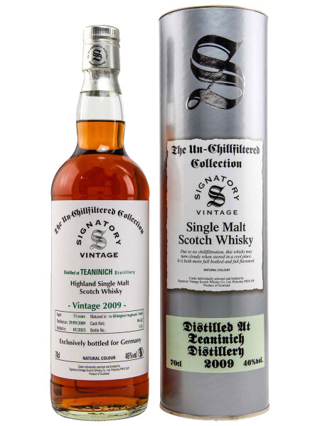 Teaninich 13 Jahre - 2009/2023 - Signatory Vintage - Un-Chillfiltered - Cask #8+17+18+19 - Single Malt Whisky