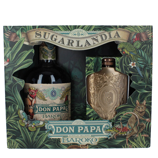 Don Papa Baroko - Geschenkset - mit Hip Flask - Spirituose auf Rumbasis