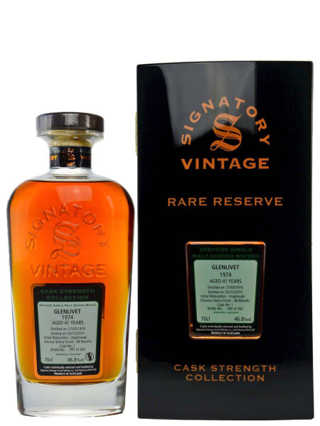 Glenlivet 41 Jahre - 1974/2015 - Signatory Vintage - Cask Strength - Cask No. 1 - Single Malt Scotch Whisky