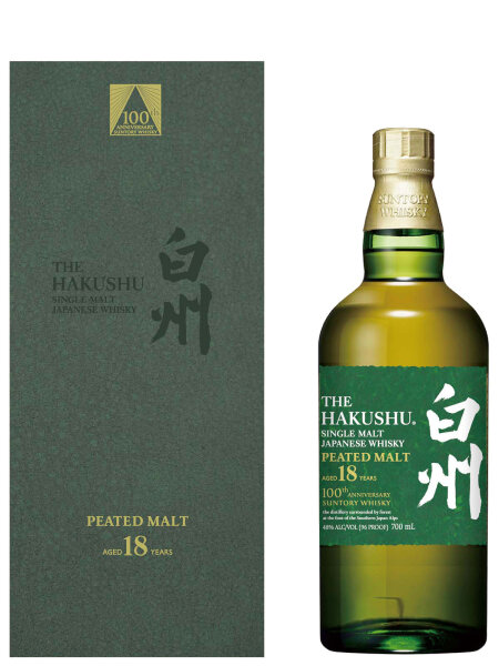 Hakushu 18 Jahre - Peated Malt - 100th Suntory Anniversary - Single Malt Japanese Whisky
