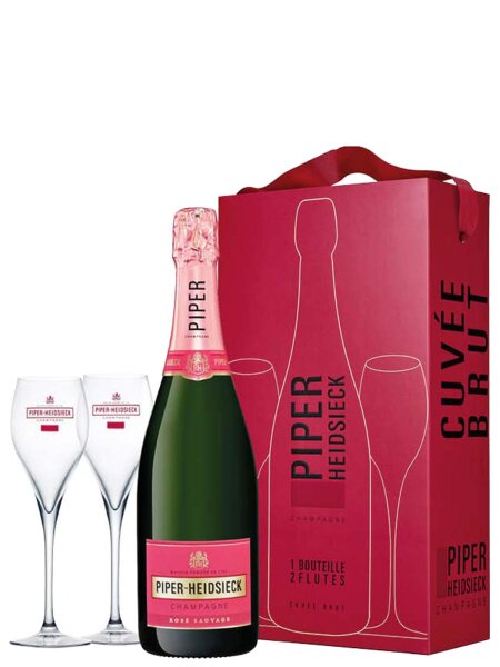 Piper Heidsieck Rosé Sauvage Brut - Set mit 2 Gläsern