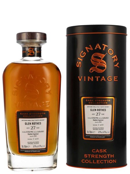 Glenrothes 27 Jahre - 1996/2023 - Signatory Vintage - Cask Strength - Cask #3151- Single Malt Whisky