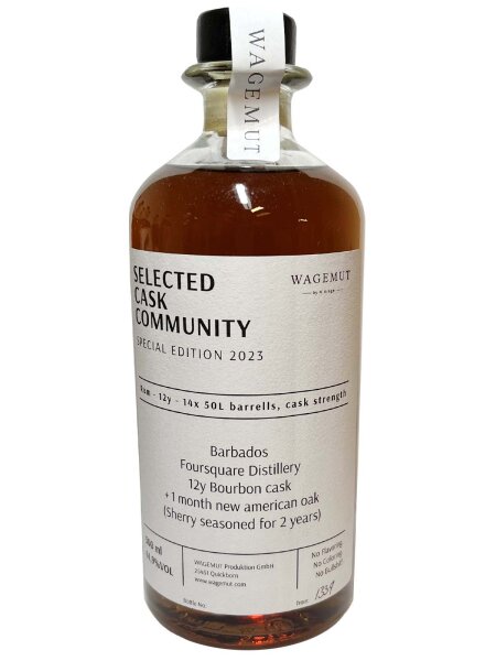 Wagemut 12 Jahre - SCC - Selected Cask Community - Special Edition 2023 - Cask Strength - Barbados Rum