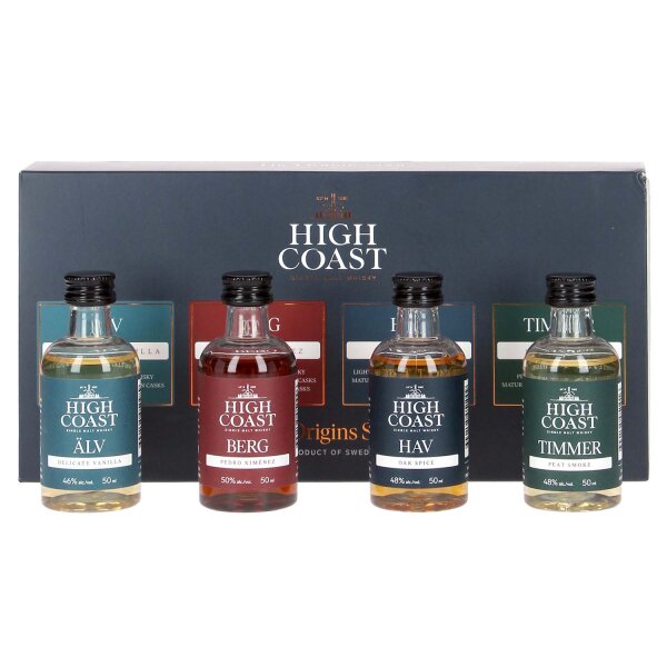 High Coast The Origins Series Box - Älv / Berg / Hav / Timmer - 4x 50ml - Miniatur-Set - Single Malt Whisky