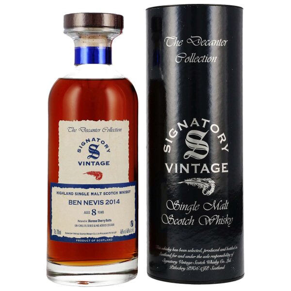 Ben Nevis 8 Jahre - 2014 - Signatory Vintage - Decanter Collection - Oloroso Sherry Butts - Single Malt Scotch Whisky