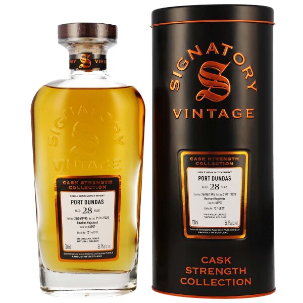 Port Dundas 28 Jahre - 1995/2023 - Signatory Vintage - Cask Strength - #64907 - Single Grain Scotch Whisky