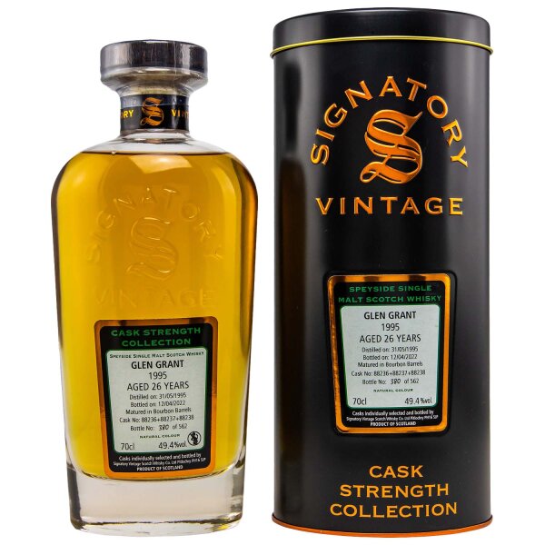 Glen Grant 26 Jahre - 1995/2022 - Signatory Vintage - Cask Strength - Casks #88236+37+38 - Single Malt Scotch Whisky