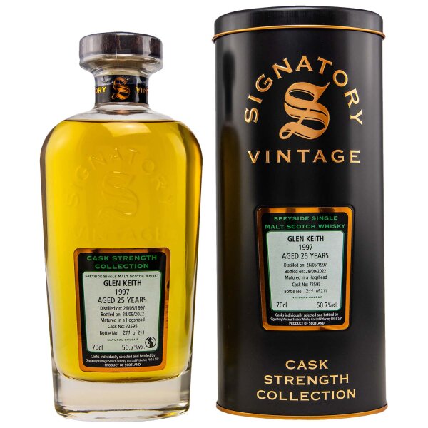 Glen Keith 25 Jahre - 1997/2022 - Signatory Vintage - Cask Strength - Cask #72595 - Single Malt Scotch Whisky