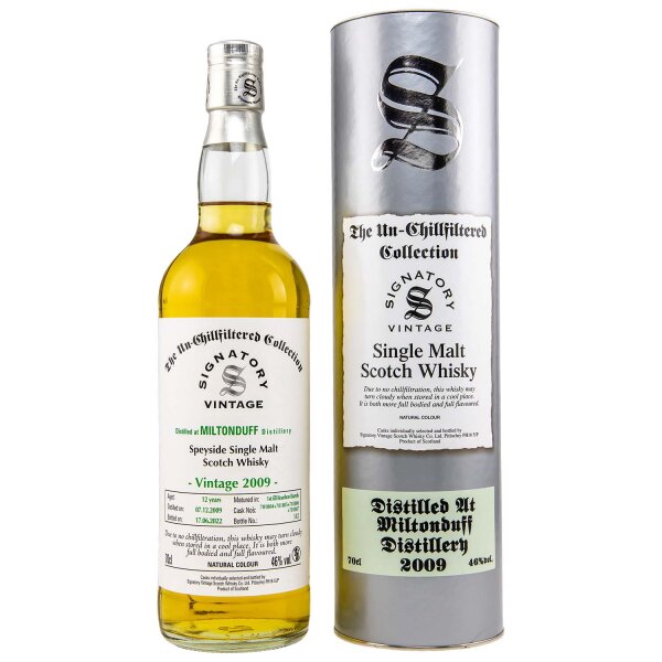 Miltonduff 12 Jahre - 2009/2022 - Signatory Vintage - Un-Chillfilterd - Casks #701804+05+06+07 - Single Malt Scotch Whisky