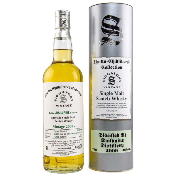 Dailuaine 13 Jahre - 2009/2022 - Signatory Vintage - Un-Chillfilterd - Casks #307412+16+18+25 - Single Malt Scotch Whisky