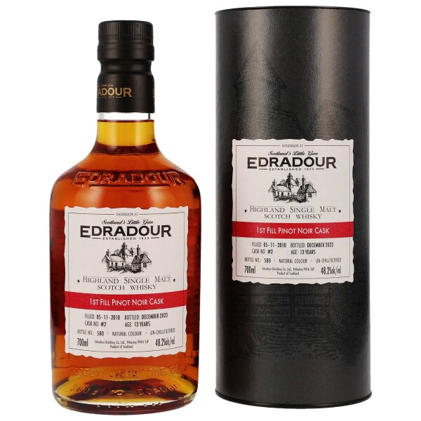 Edradour 13 Jahre - 2010/2023 - 1st Fill Pinot Noir Cask - Cask #2 - Single Malt Scotch Whisky