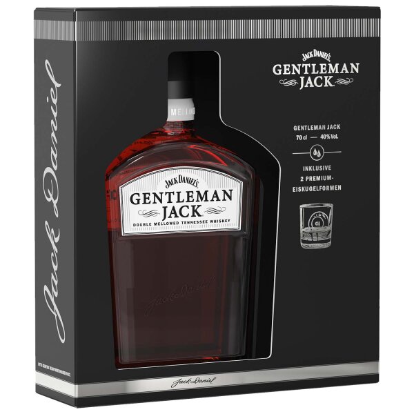 Jack Daniels Gentleman Jack - Double Mellowed - Inkl. 2 Premium Eiskugelformen - Tennessee Whisky