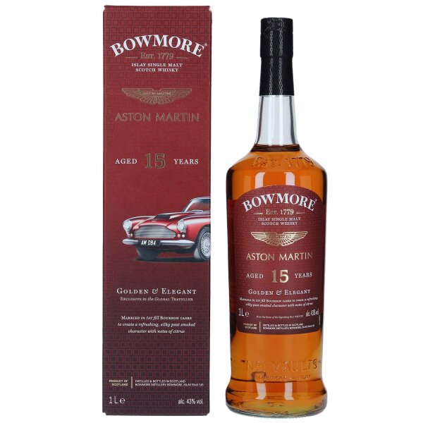 Bowmore 15 Jahre - Aston Martin Edition - Golden & Elegant - 1,0 Liter - Islay Single Malt Scotch Whisky