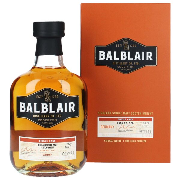 Balblair 16 Jahre - 2007/2023 - Single Cask #376 - Germany Exclusive - Single Malt Scotch Whisky