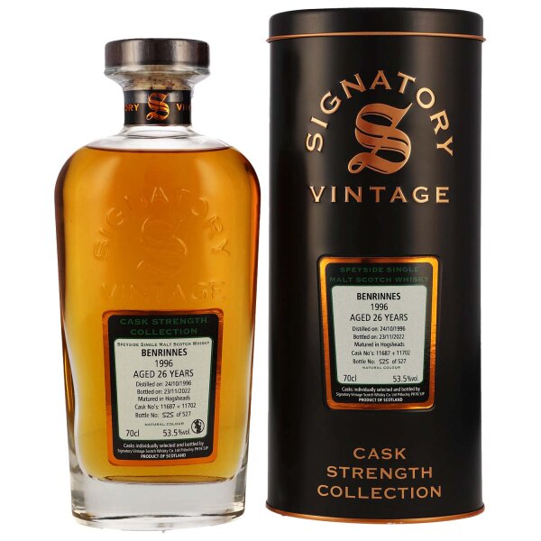 Benrinnes 26 Jahre - 1996/2022 - Signatory Vintage - Cask Strength - Cask #11687+11702 - Single Malt Scotch Whisky
